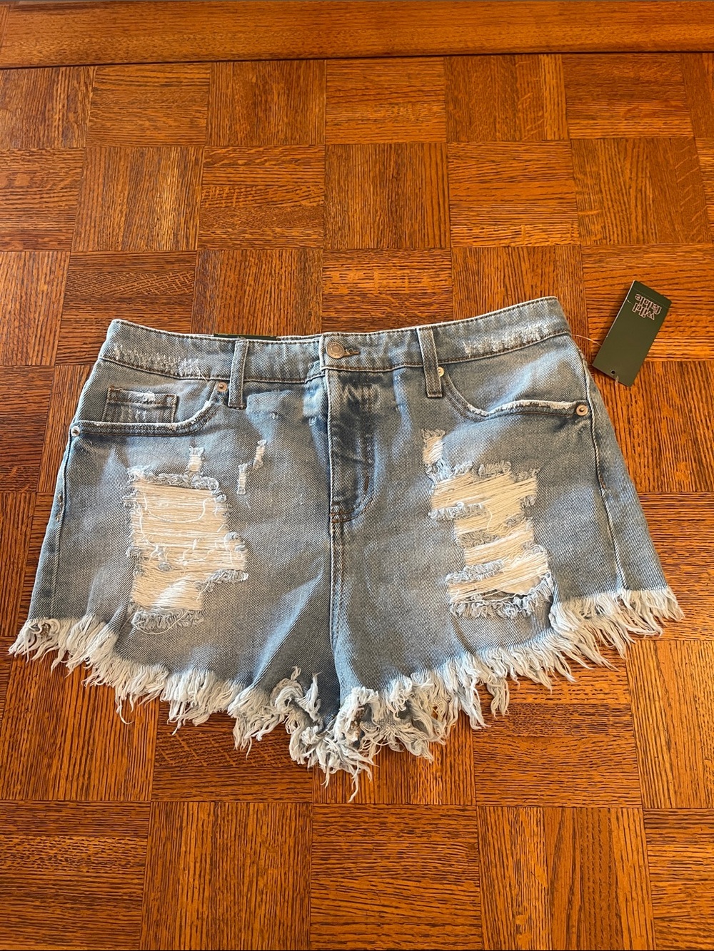 wild fable Distressed Light Blue Denim Cutoff Shorts size 12